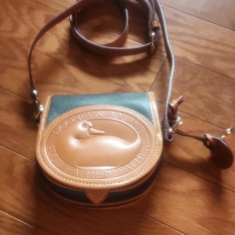 Dooney & Bourke Green and Brown Leather Satchel